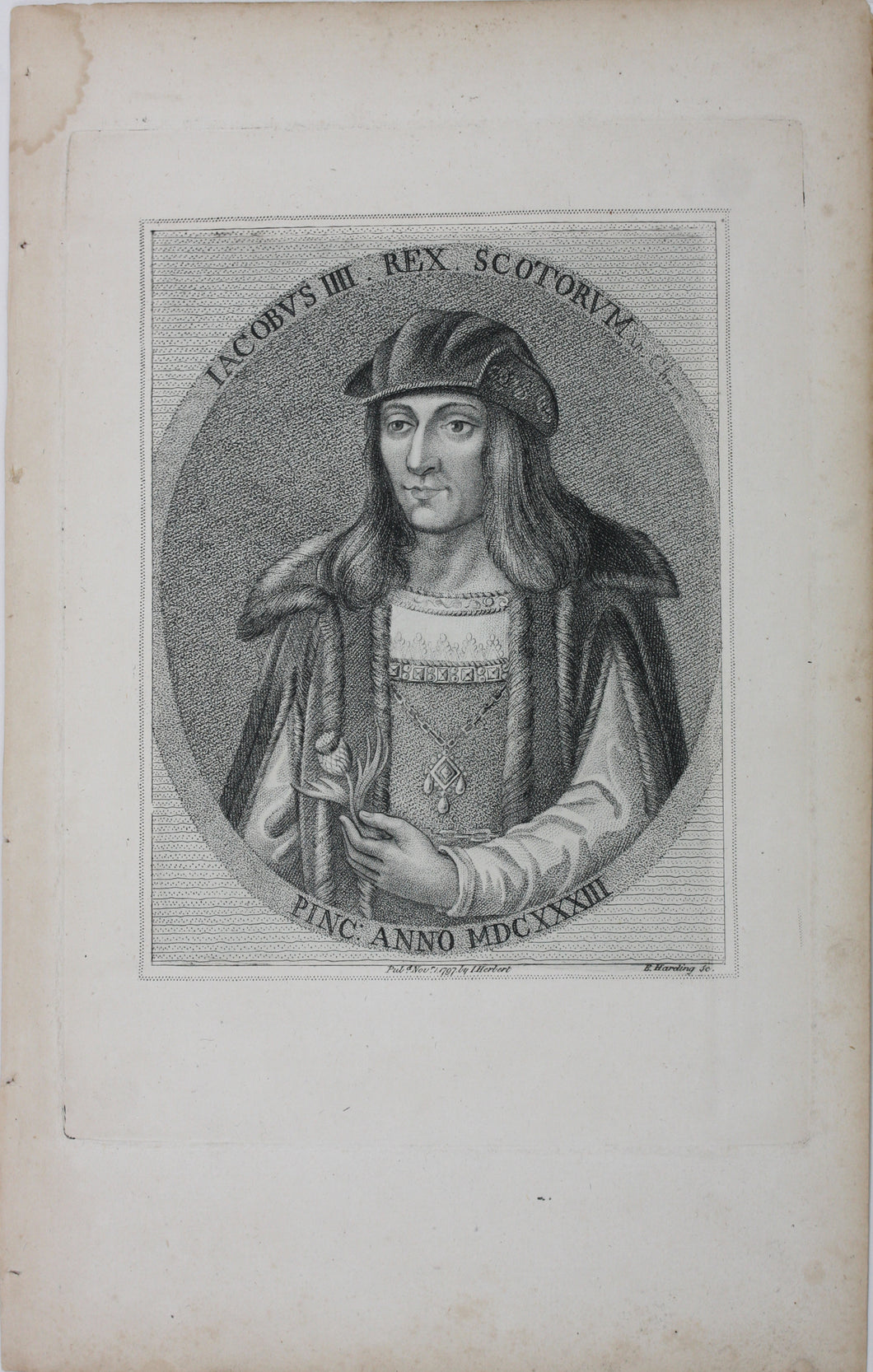 Edward Harding. Portrait of James IV of Scotland. Etching. 1797.