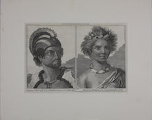 Load image into Gallery viewer, John Webber, after. Portrait of a Man of the Sandwich Islands with His Helmet. A Young Woman of the Sandwich Islands. George Noble. 1784-1786.
