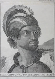 John Webber, after. Portrait of a Man of the Sandwich Islands with His Helmet. A Young Woman of the Sandwich Islands. George Noble. 1784-1786.
