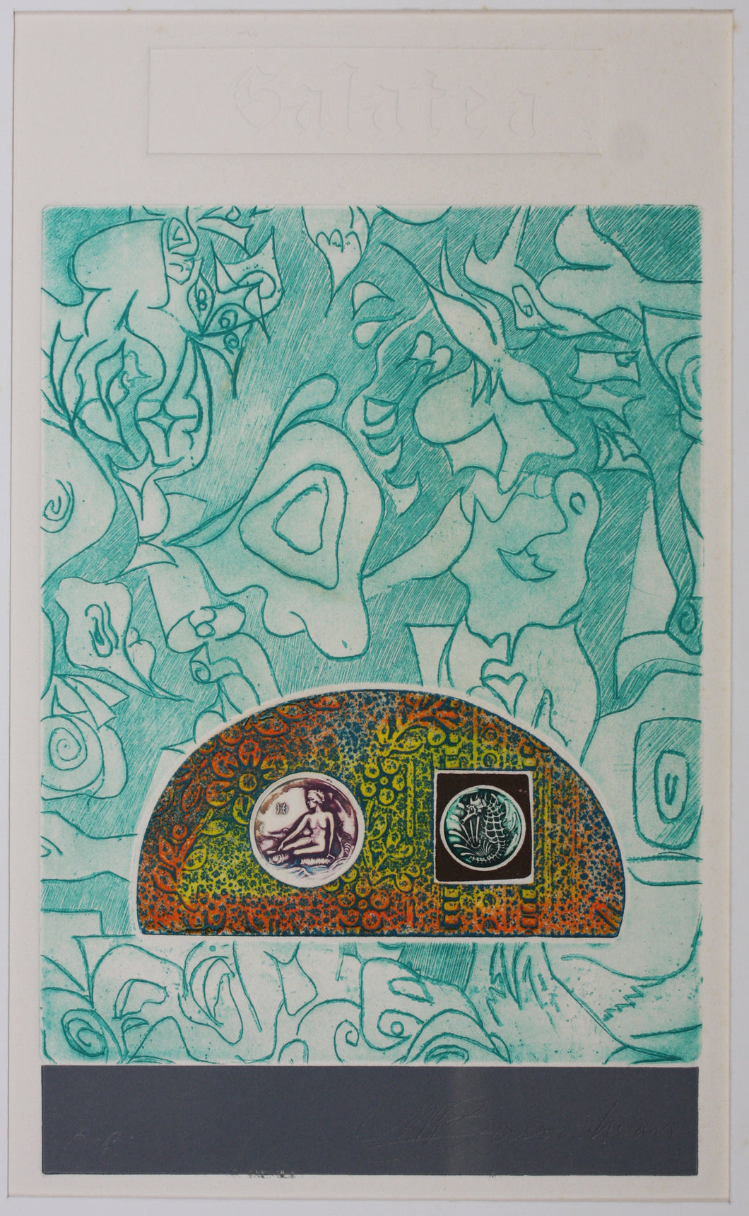 Martin Barooshian. Galatea. Color etching. Artist proof. 1972.