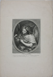 Antoine Coypel, after. Annonciation. Engraving by Jacques Jean Pasquier. Mid XVIII C.