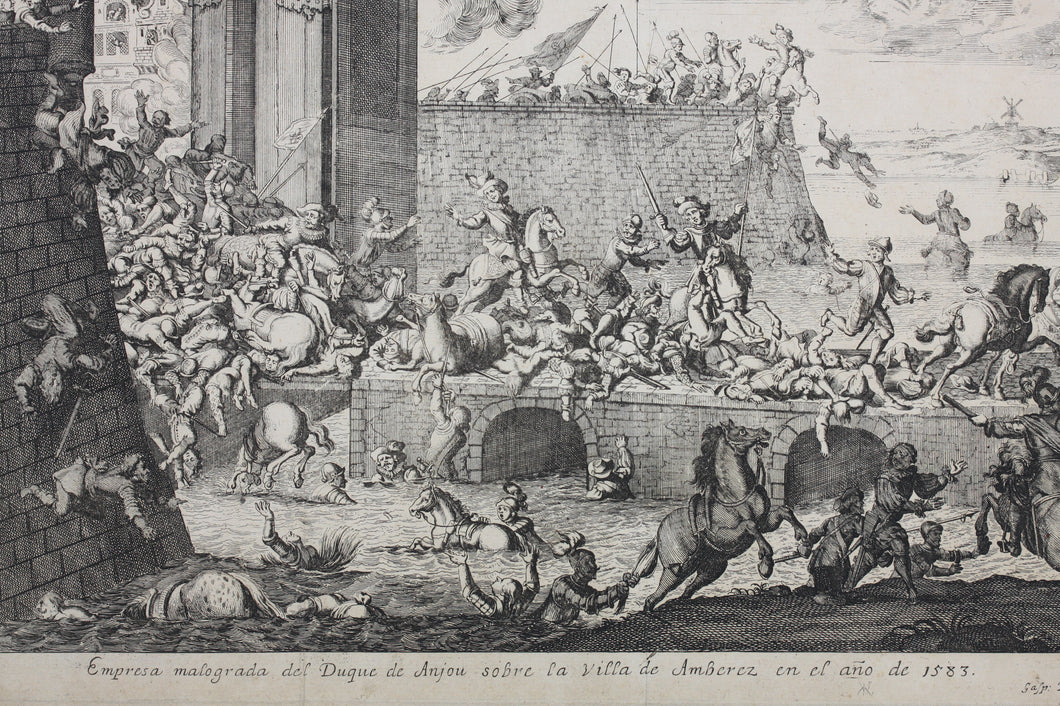 Jan Luyken, after. The French Fury in Antwerp, 1583. Etching by Gaspar Bouttats. C. 1687.
