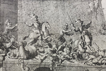 Load image into Gallery viewer, Jan Luyken, after. The French Fury in Antwerp, 1583. Etching by Gaspar Bouttats. C. 1687.
