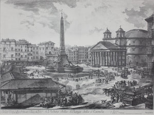 Giovanni Battista Piranesi, after. The Piazza della Rotonda, with the Pantheon and Obelisk. Reprint. XX C.