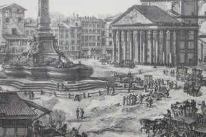 Giovanni Battista Piranesi, after. The Piazza della Rotonda, with the Pantheon and Obelisk. Reprint. XX C.