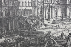 Giovanni Battista Piranesi, after. View of the Piazza Navona above the Ruins of the Circus Agonalis. Reprint. XX C.