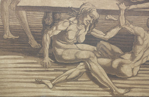 Andrea Mantegna or Antonio Pollaiuolo, after. Mourning over the body of Gattamelata. Etching by Maria Catharina Prestel. 1777.