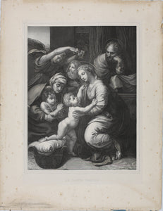 Raphael, after. Gérard Edelinck, after. The Holy Family of Francis I. Lithograph by Collette & Sanson. C. 1844.