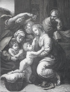 Raphael, after. Gérard Edelinck, after. The Holy Family of Francis I. Lithograph by Collette & Sanson. C. 1844.