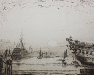 Francis Seymour Haden, after. Breaking up of the Agamemnon. Etching by Auguste Barry. 1880.