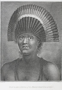 John Webber, after. Poulaho, King of the Friendly Islands. Engraving by John Hall. 1784.