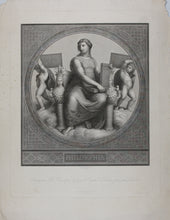 Load image into Gallery viewer, Raphael, after. Philosophia. Engraving by Louis-Auguste Darodes.
