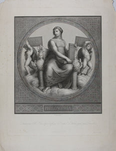 Raphael, after. Philosophia. Engraving by Louis-Auguste Darodes.