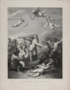 Raphael, after. The triumph of Galatea. Engraving by Joseph Théodore Richomme. 1820.