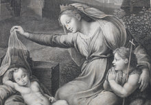 Load image into Gallery viewer, Raphael, after. André Dutertre, after. Silence of the Holy Virgin. Engraving by Jean Baptiste Louis Massard. 1803 - 1815.
