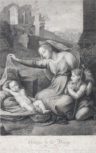 Load image into Gallery viewer, Raphael, after. André Dutertre, after. Silence of the Holy Virgin. Engraving by Jean Baptiste Louis Massard. 1803 - 1815.
