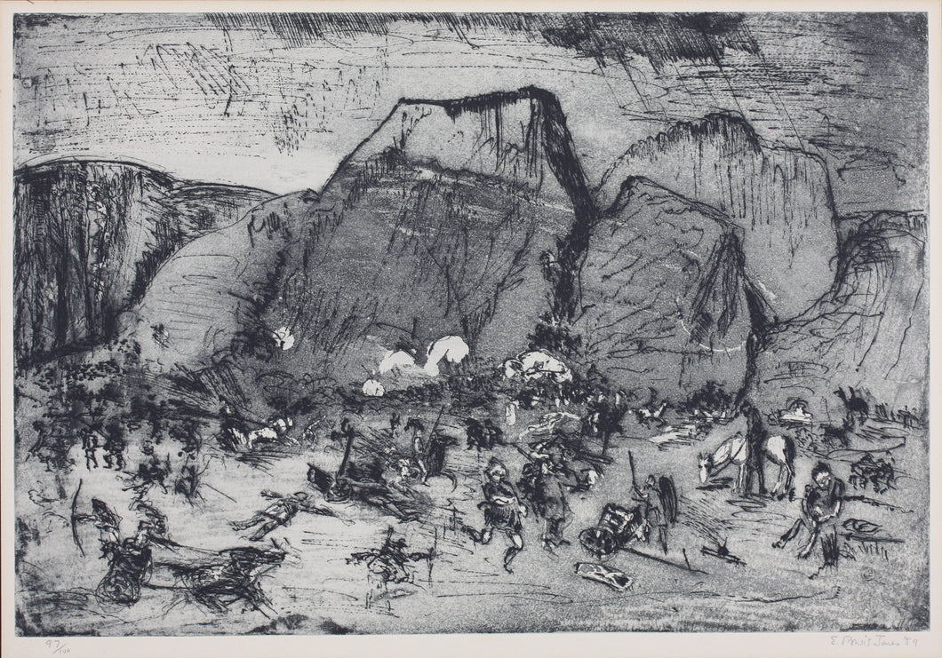 Edward Powis Jones. Sisera's Defeat. Etching and aquatint. 1959.