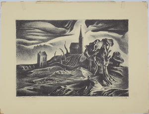 Joseph Vavak. Church at Niles. Lithograph. c. 1938.