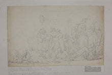 Load image into Gallery viewer, Peter Johann Nepomuk Geiger, after. Scene with a Man being taken Prisoner. Pencil drawing by Jakob Gauermann. 1838-1840.
