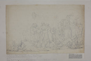 Peter Johann Nepomuk Geiger, after. Scene with a Man being taken Prisoner. Pencil drawing by Jakob Gauermann. 1838-1840.