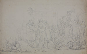 Peter Johann Nepomuk Geiger, after. Scene with a Man being taken Prisoner. Pencil drawing by Jakob Gauermann. 1838-1840.