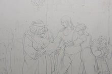 Load image into Gallery viewer, Peter Johann Nepomuk Geiger, after. Scene with a Man being taken Prisoner. Pencil drawing by Jakob Gauermann. 1838-1840.

