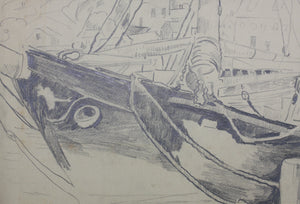 Ethel Louise Paddock. Boats in the Harbor. Pencil drawing. Mid XX C.