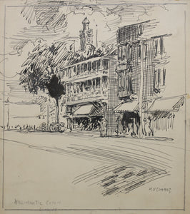 Henry Michael O'Connor. Willimantic. Ink drawing. 1914.