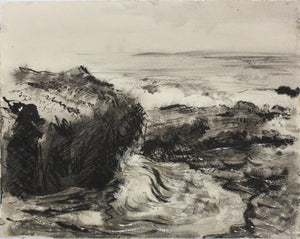 Muse(?). Seascape sketch. Watercolor, ink, and chalk. 1941.