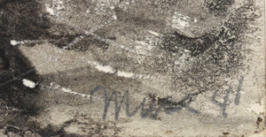 Muse(?). Seascape sketch. Watercolor, ink, and chalk. 1941.
