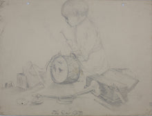 Load image into Gallery viewer, American Humor. Playing boy. Graphite drawing. Early/Mid XX C.
