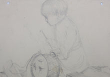 Load image into Gallery viewer, American Humor. Playing boy. Graphite drawing. Early/Mid XX C.
