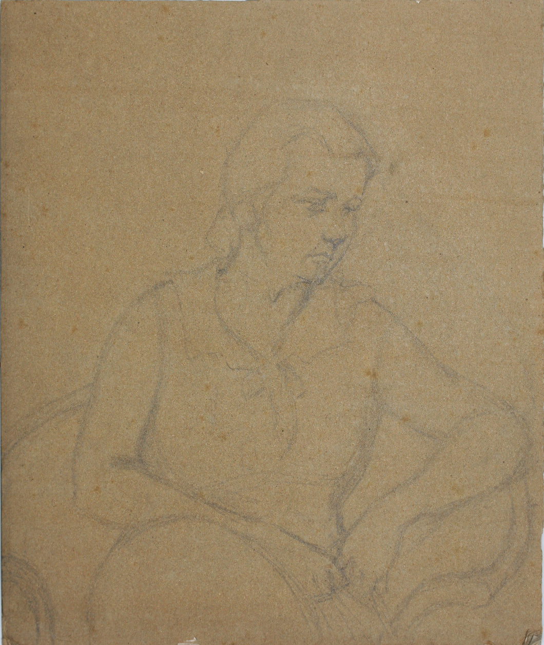 American realism. Female portrait. Graphite drawing. XX C.