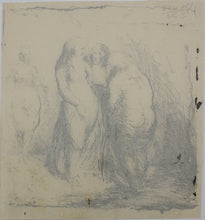 Load image into Gallery viewer, Two sketches in Dutch Golden Age style. Three women. Mother and child. Pen &amp; ink. XX C.
