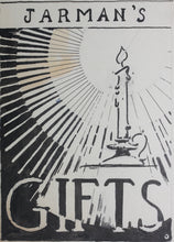 Load image into Gallery viewer, Jarman&#39;s Gifts. Ink and pen sketch of advertisement. 1935-36.
