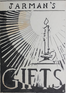 Jarman's Gifts. Ink and pen sketch of advertisement. 1935-36.