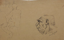 Load image into Gallery viewer, Frank T. Merrill. Grotesque sketches of Heads. Three pages. Pen, ink, and graphite. Mid XIX C.

