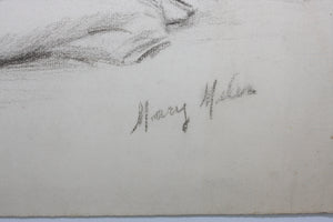 Mary Mel...(?) [illegible]. Old love letters. Two graphite drawings on two sheets. Late XIX C.