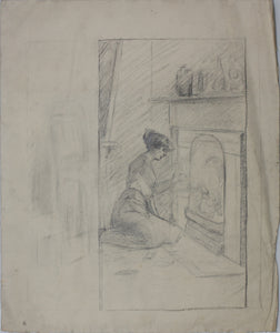 Mary Mel...(?) [illegible]. Old love letters. Two graphite drawings on two sheets. Late XIX C.