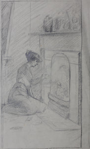 Mary Mel...(?) [illegible]. Old love letters. Two graphite drawings on two sheets. Late XIX C.