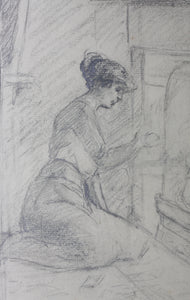 Mary Mel...(?) [illegible]. Old love letters. Two graphite drawings on two sheets. Late XIX C.