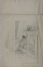 Load image into Gallery viewer, Mary Mel...(?) [illegible]. Old love letters. Two graphite drawings on two sheets. Late XIX C.
