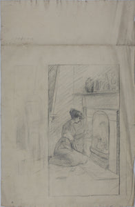 Mary Mel...(?) [illegible]. Old love letters. Two graphite drawings on two sheets. Late XIX C.
