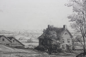 Ulysses Ricci, attributed to. American Landscape. Graphite drawing. XX C.