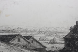 Ulysses Ricci, attributed to. American Landscape. Graphite drawing. XX C.