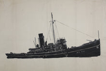Load image into Gallery viewer, Steam Tug Boat. Ink, brush. Mid XX C.
