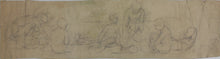Load image into Gallery viewer, American Impressionism. At the Resort. Boys, girls and mothers enjoying leisure time at a resort. Sketches for murals. Watercolor and graphite. Early XX C.
