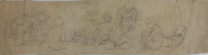 American Impressionism. At the Resort. Boys, girls and mothers enjoying leisure time at a resort. Sketches for murals. Watercolor and graphite. Early XX C.