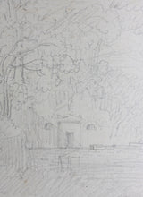 Load image into Gallery viewer, Landscape with a classical portico. Graphite drawing. XVIII C.

