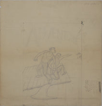 Load image into Gallery viewer, Adventure. Two on a raft. Graphite drawing. XX C.
